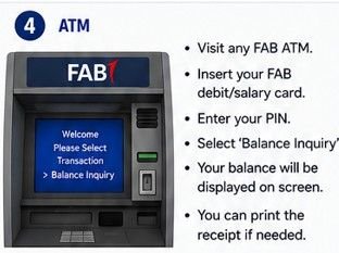 FAB Balance Check Using ATM